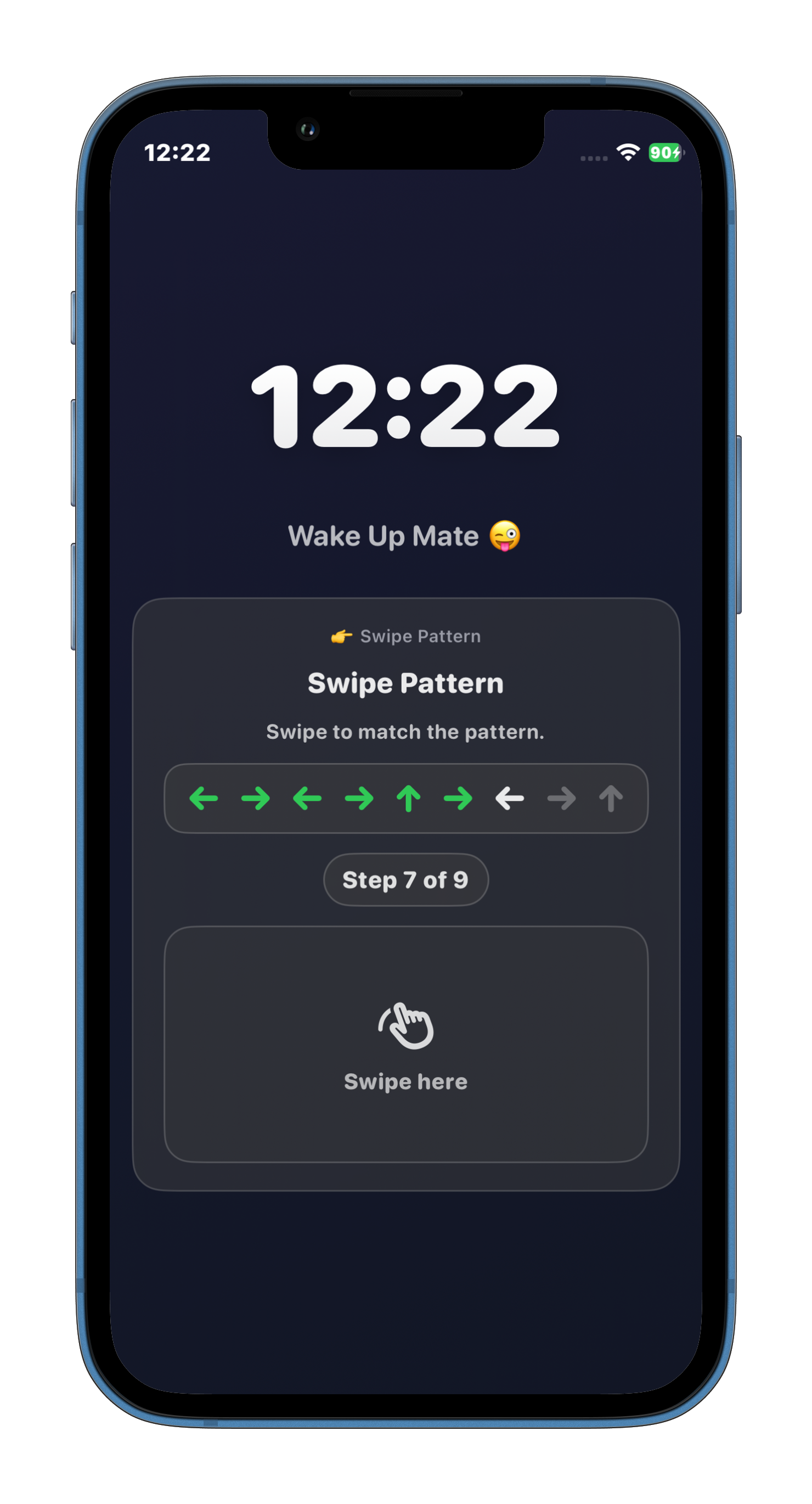 Swipe pattern game screen