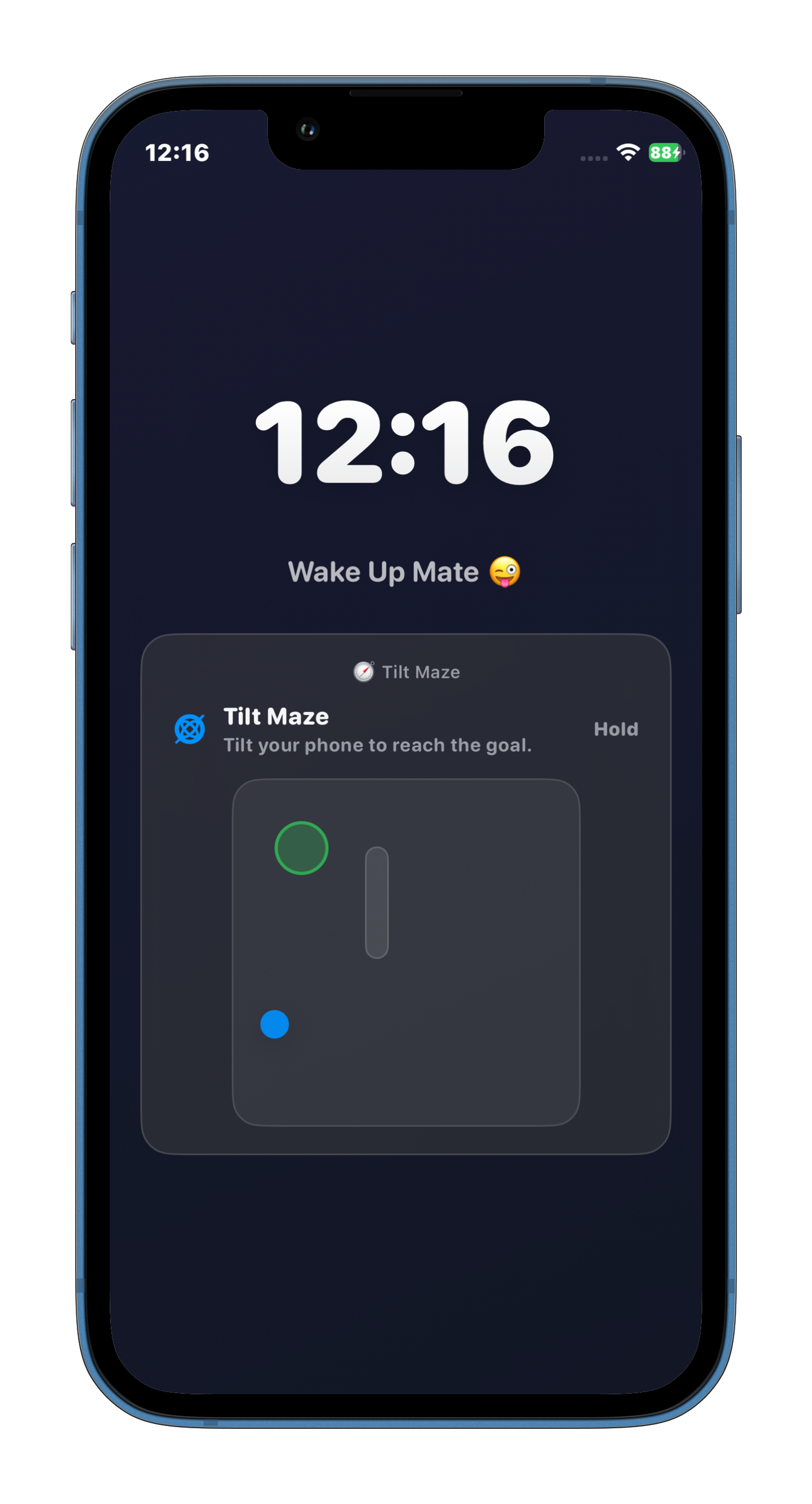 Tilt maze game screen